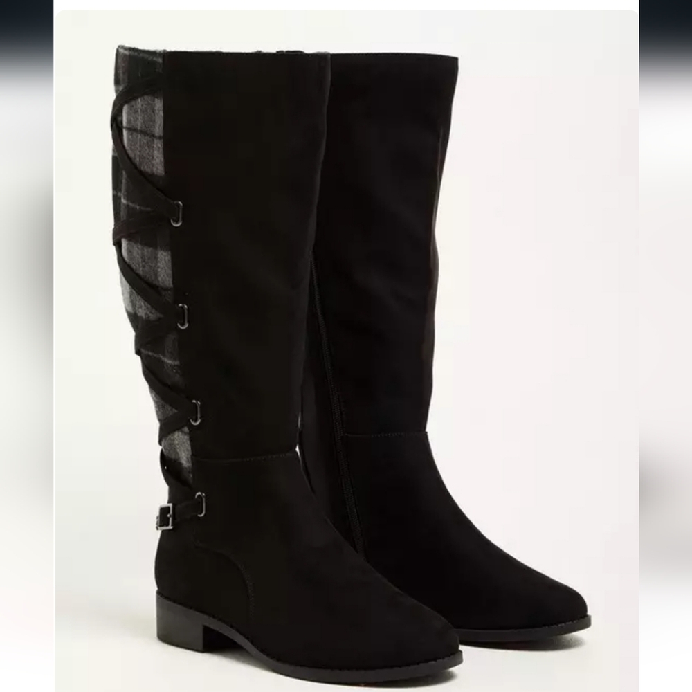 Torrid Corset Plaid Knee Boot